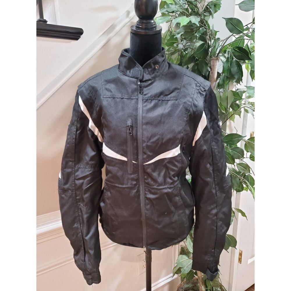 Bilt Men Black Long Sleeve Full Zipper Pockets Logo Motorcycle Jacket Size Small